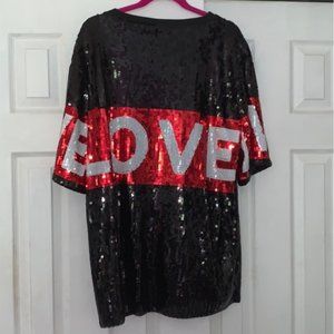 Black Oversized Sequin Top-sz Medium